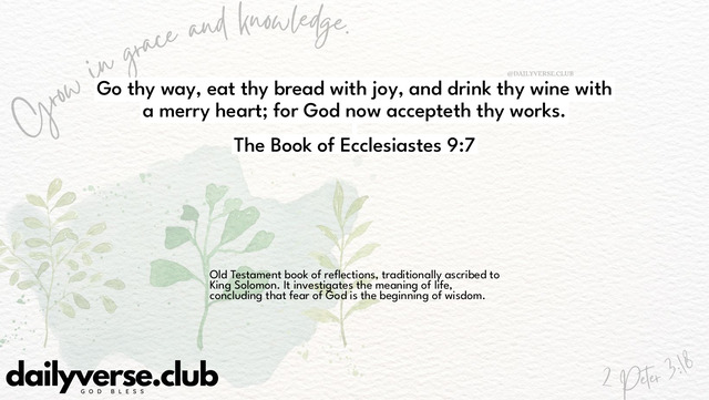 Bible Verse Wallpaper 9:7 from The Book of Ecclesiastes