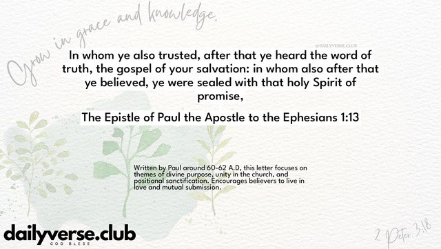 Bible Verse Wallpaper 1:13 from The Epistle of Paul the Apostle to the Ephesians