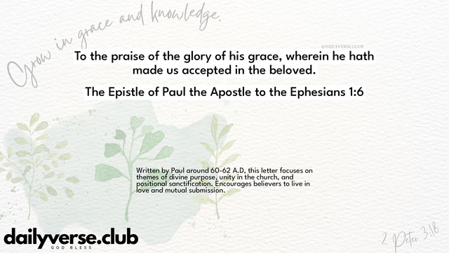 Bible Verse Wallpaper 1:6 from The Epistle of Paul the Apostle to the Ephesians