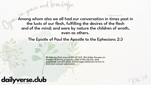 Bible Verse Wallpaper 2:3 from The Epistle of Paul the Apostle to the Ephesians