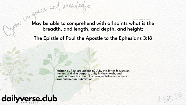 Bible Verse Wallpaper 3:18 from The Epistle of Paul the Apostle to the Ephesians