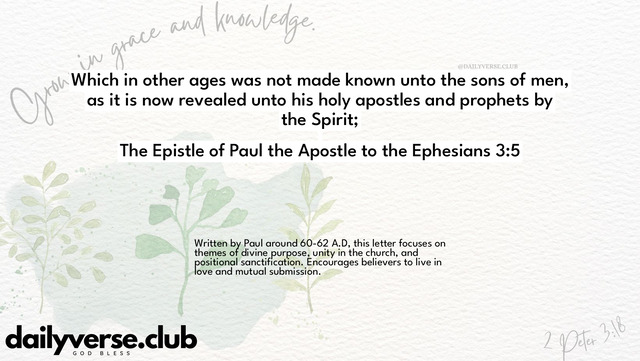 Bible Verse Wallpaper 3:5 from The Epistle of Paul the Apostle to the Ephesians