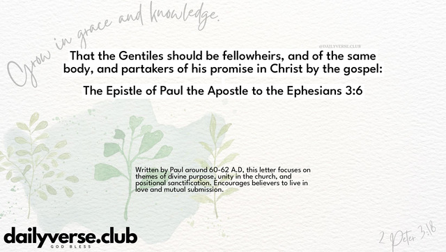Bible Verse Wallpaper 3:6 from The Epistle of Paul the Apostle to the Ephesians