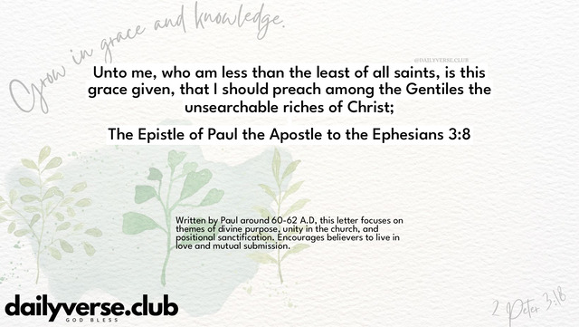 Bible Verse Wallpaper 3:8 from The Epistle of Paul the Apostle to the Ephesians