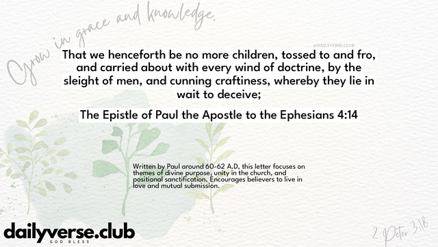 Bible Verse Wallpaper 4:14 from The Epistle of Paul the Apostle to the Ephesians