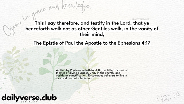 Bible Verse Wallpaper 4:17 from The Epistle of Paul the Apostle to the Ephesians