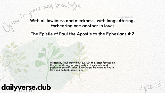 Bible Verse Wallpaper 4:2 from The Epistle of Paul the Apostle to the Ephesians