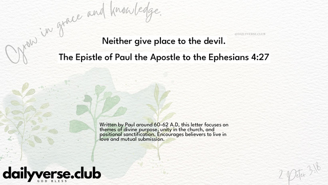 Bible Verse Wallpaper 4:27 from The Epistle of Paul the Apostle to the Ephesians