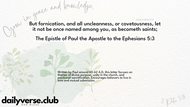 Bible Verse Wallpaper 5:3 from The Epistle of Paul the Apostle to the Ephesians