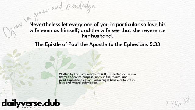 Bible Verse Wallpaper 5:33 from The Epistle of Paul the Apostle to the Ephesians
