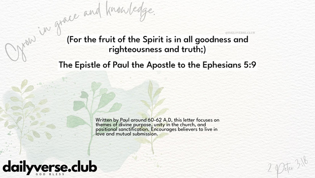 Bible Verse Wallpaper 5:9 from The Epistle of Paul the Apostle to the Ephesians