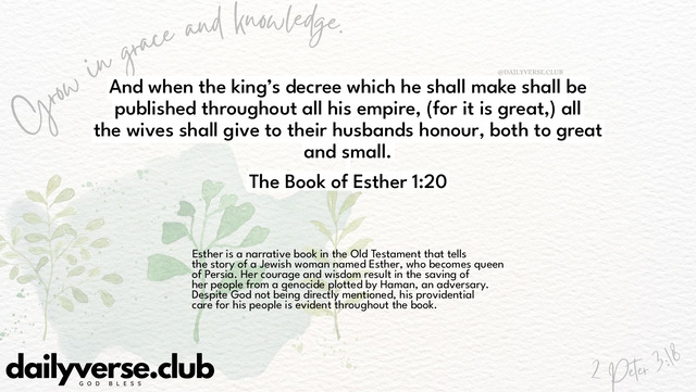 Bible Verse Wallpaper 1:20 from The Book of Esther