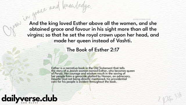 Bible Verse Wallpaper 2:17 from The Book of Esther
