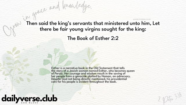 Bible Verse Wallpaper 2:2 from The Book of Esther
