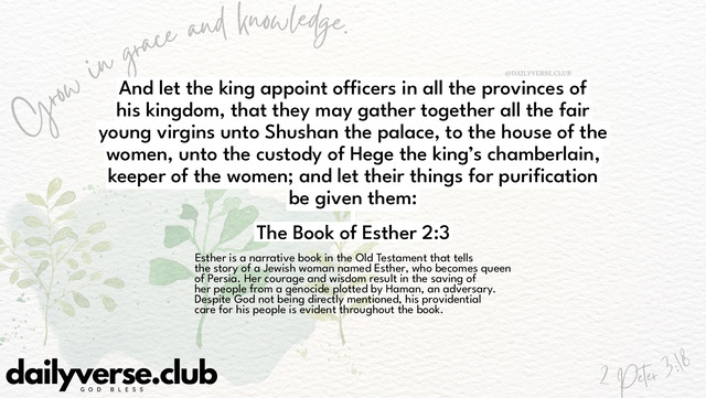 Bible Verse Wallpaper 2:3 from The Book of Esther
