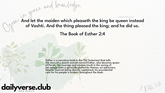 Bible Verse Wallpaper 2:4 from The Book of Esther