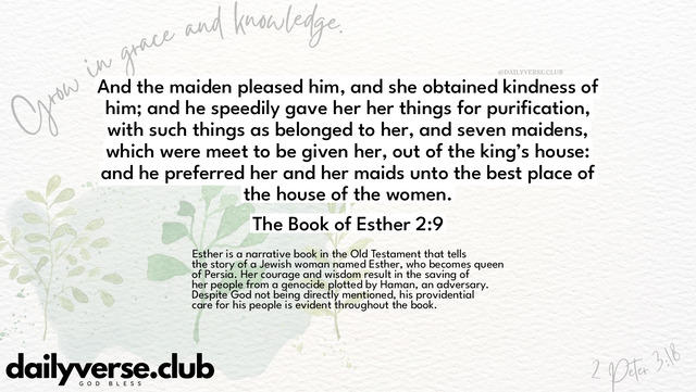 Bible Verse Wallpaper 2:9 from The Book of Esther