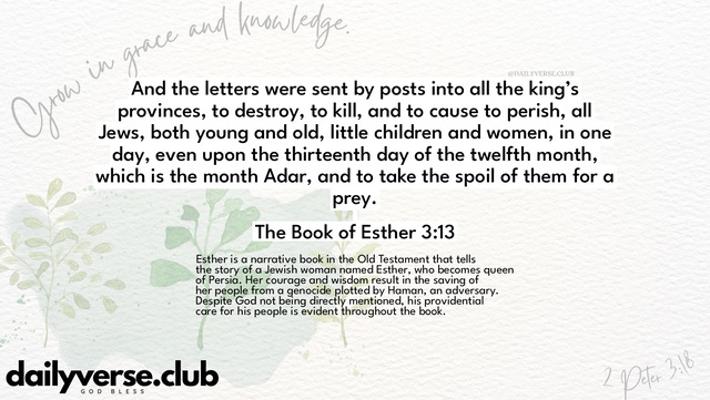 Bible Verse Wallpaper 3:13 from The Book of Esther