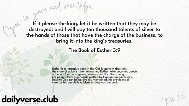 Bible Verse Wallpaper 3:9 from The Book of Esther