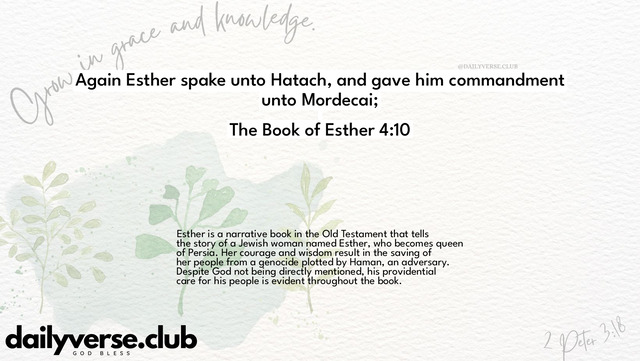 Bible Verse Wallpaper 4:10 from The Book of Esther