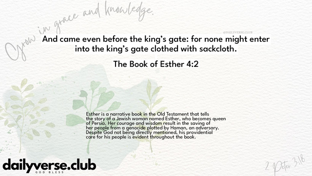 Bible Verse Wallpaper 4:2 from The Book of Esther
