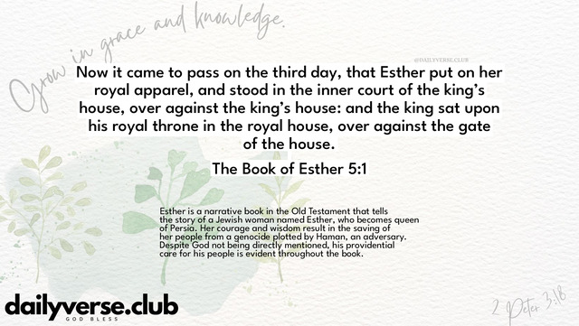Bible Verse Wallpaper 5:1 from The Book of Esther