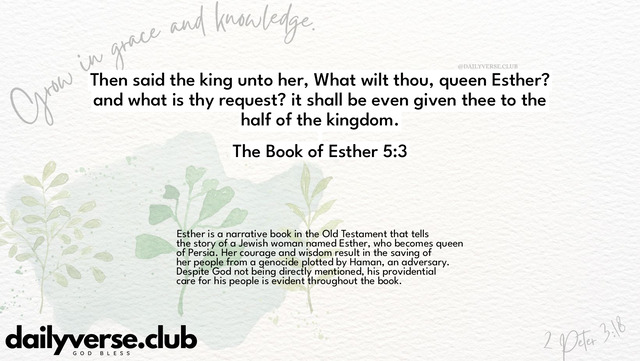 Bible Verse Wallpaper 5:3 from The Book of Esther