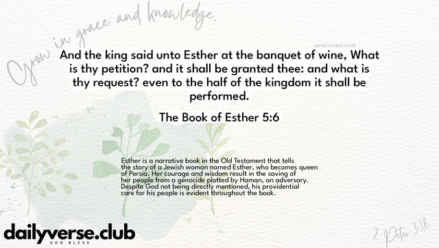 Bible Verse Wallpaper 5:6 from The Book of Esther