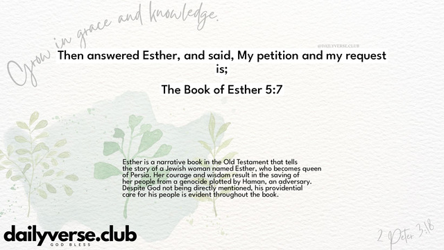 Bible Verse Wallpaper 5:7 from The Book of Esther