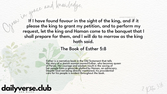 Bible Verse Wallpaper 5:8 from The Book of Esther