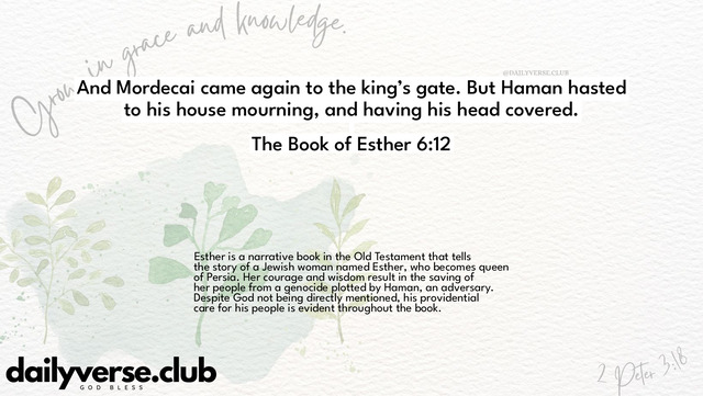 Bible Verse Wallpaper 6:12 from The Book of Esther