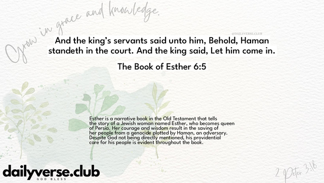 Bible Verse Wallpaper 6:5 from The Book of Esther