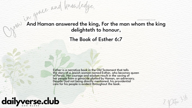 Bible Verse Wallpaper 6:7 from The Book of Esther
