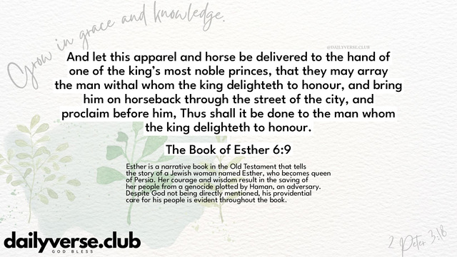 Bible Verse Wallpaper 6:9 from The Book of Esther