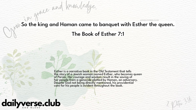 Bible Verse Wallpaper 7:1 from The Book of Esther