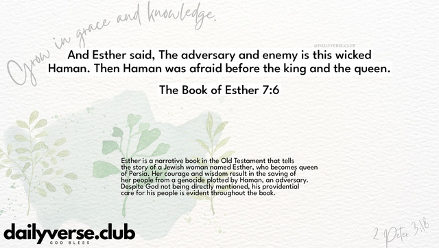 Bible Verse Wallpaper 7:6 from The Book of Esther