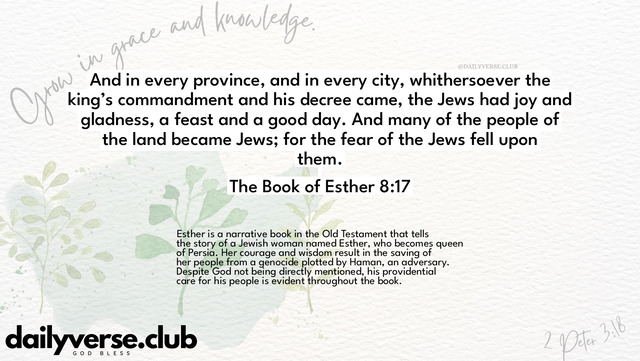 Bible Verse Wallpaper 8:17 from The Book of Esther