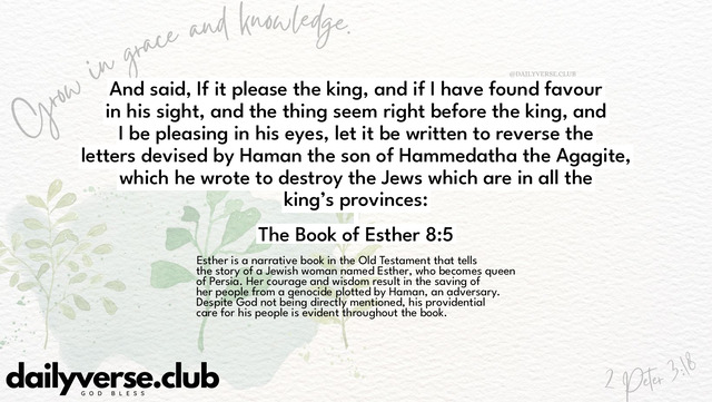 Bible Verse Wallpaper 8:5 from The Book of Esther