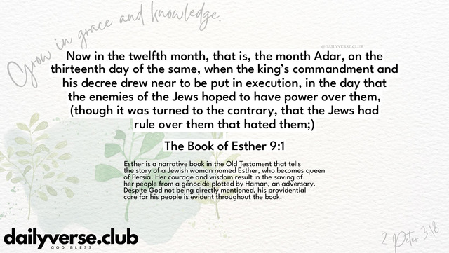 Bible Verse Wallpaper 9:1 from The Book of Esther
