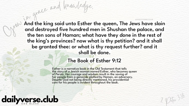 Bible Verse Wallpaper 9:12 from The Book of Esther