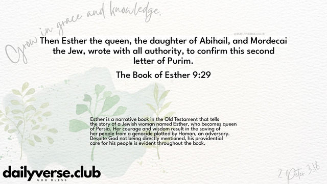 Bible Verse Wallpaper 9:29 from The Book of Esther