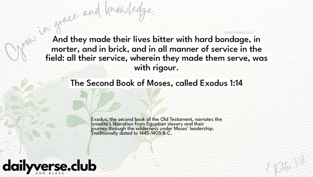 Bible Verse Wallpaper 1:14 from The Second Book of Moses, called Exodus