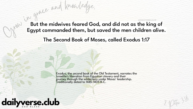 Bible Verse Wallpaper 1:17 from The Second Book of Moses, called Exodus