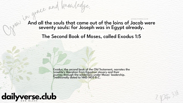 Bible Verse Wallpaper 1:5 from The Second Book of Moses, called Exodus
