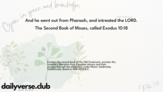 Bible Verse Wallpaper 10:18 from The Second Book of Moses, called Exodus
