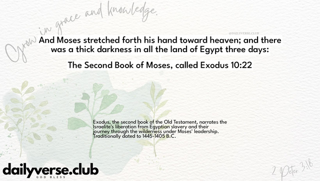 Bible Verse Wallpaper 10:22 from The Second Book of Moses, called Exodus