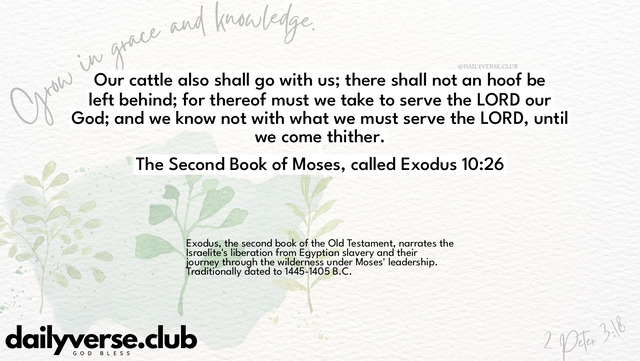 Bible Verse Wallpaper 10:26 from The Second Book of Moses, called Exodus