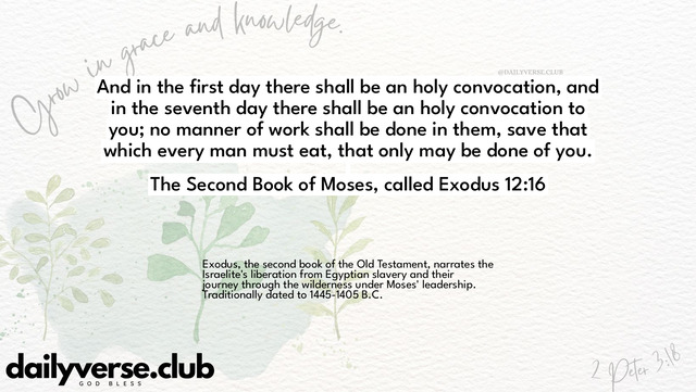 Bible Verse Wallpaper 12:16 from The Second Book of Moses, called Exodus