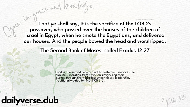 Bible Verse Wallpaper 12:27 from The Second Book of Moses, called Exodus