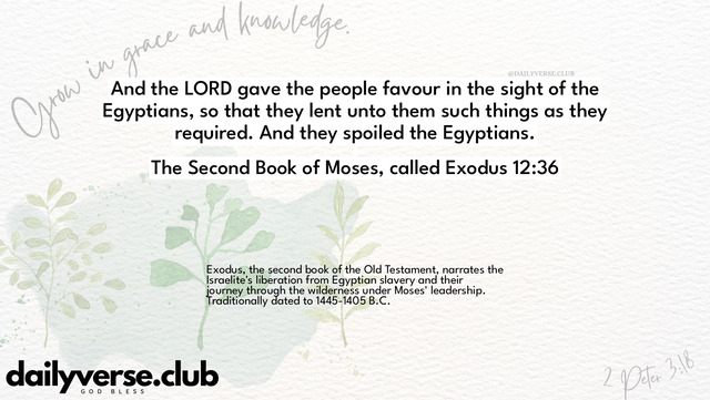 Bible Verse Wallpaper 12:36 from The Second Book of Moses, called Exodus